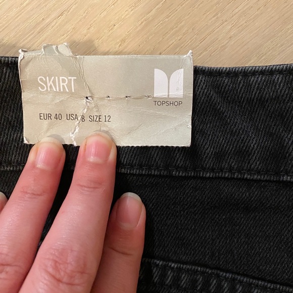 NWT Topshop Moto black jean skirt size US 8 - Picture 4 of 4